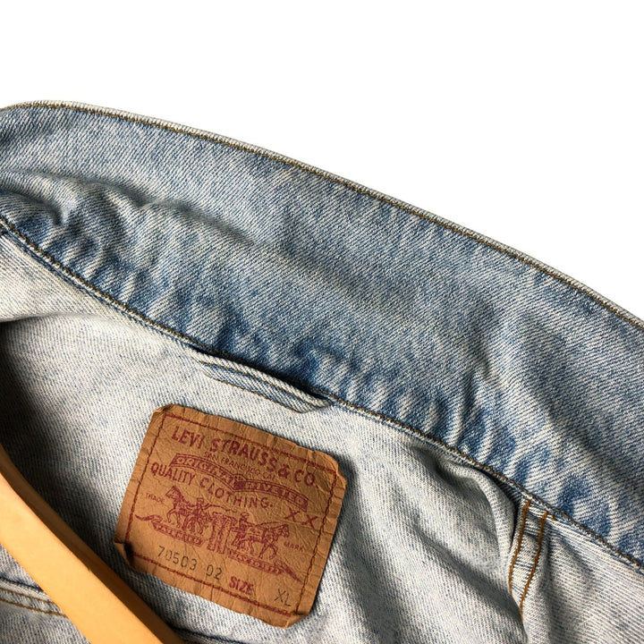 90'S Levi's 70503-0208 Denim Jacket, Men's XL, Vintage cotton blue type Vintage Second Hand