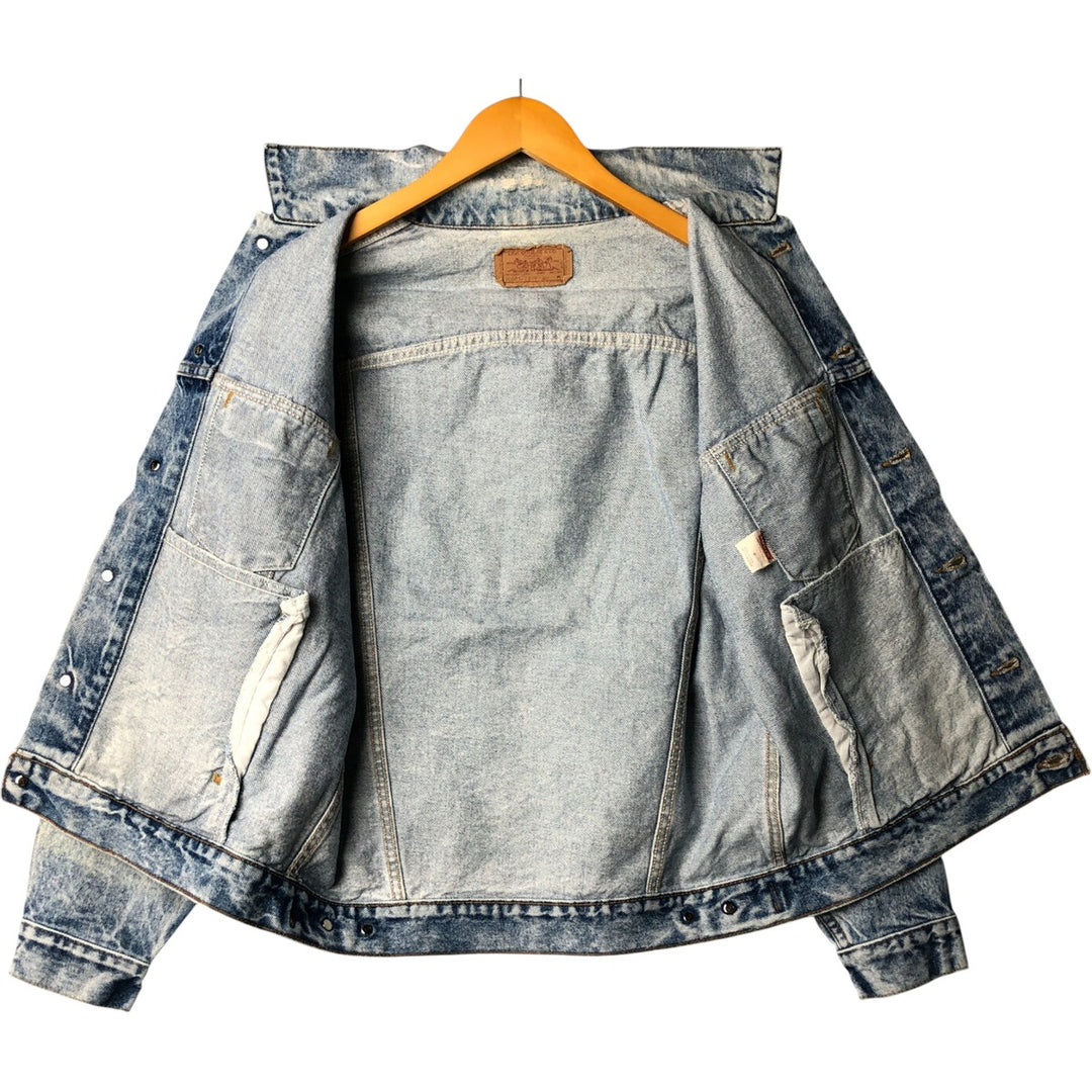 90'S Levi's 70507-0219 Chemical Wash Denim Jacket, Made in USA, Men's Size Medium, Vintage cotton blue type Vintage Second Hand