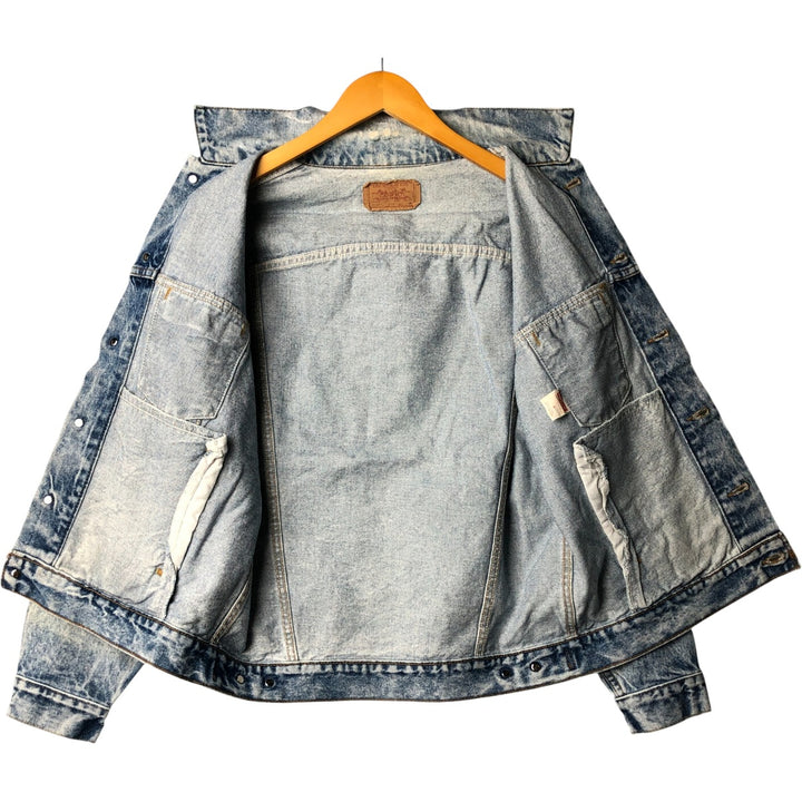 90'S Levi's 70507-0219 Chemical Wash Denim Jacket, Made in USA, Men's Size Medium, Vintage cotton blue type Vintage Second Hand