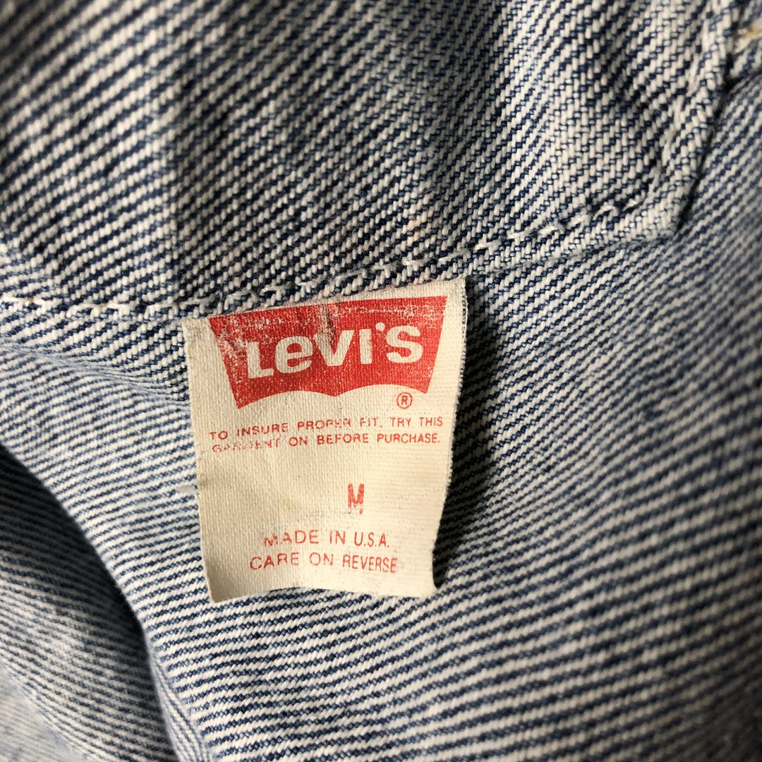 90'S Levi's 70507-0219 Chemical Wash Denim Jacket, Made in USA, Men's Size Medium, Vintage cotton blue type Vintage Second Hand