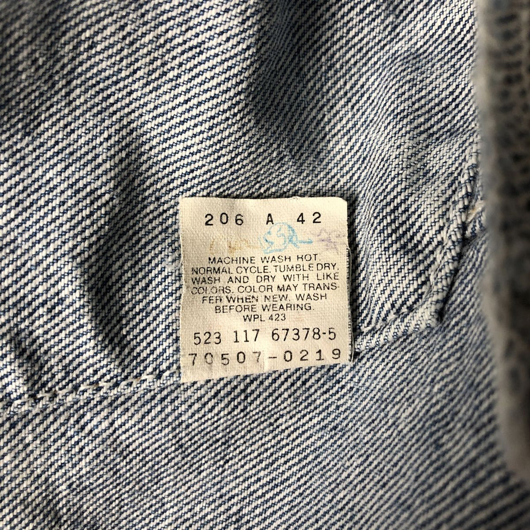 90'S Levi's 70507-0219 Chemical Wash Denim Jacket, Made in USA, Men's Size Medium, Vintage cotton blue type Vintage Second Hand