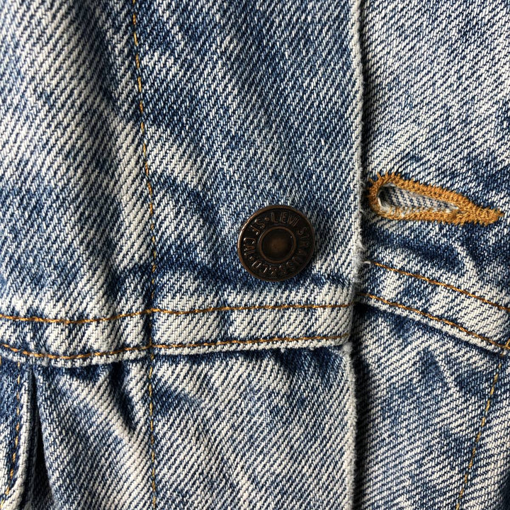 90'S Levi's 70507-0219 Chemical Wash Denim Jacket, Made in USA, Men's Size Medium, Vintage cotton blue type Vintage Second Hand