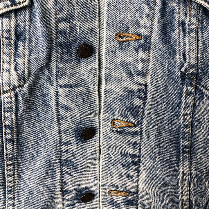 90'S Levi's 70507-0219 Chemical Wash Denim Jacket, Made in USA, Men's Size Medium, Vintage cotton blue type Vintage Second Hand