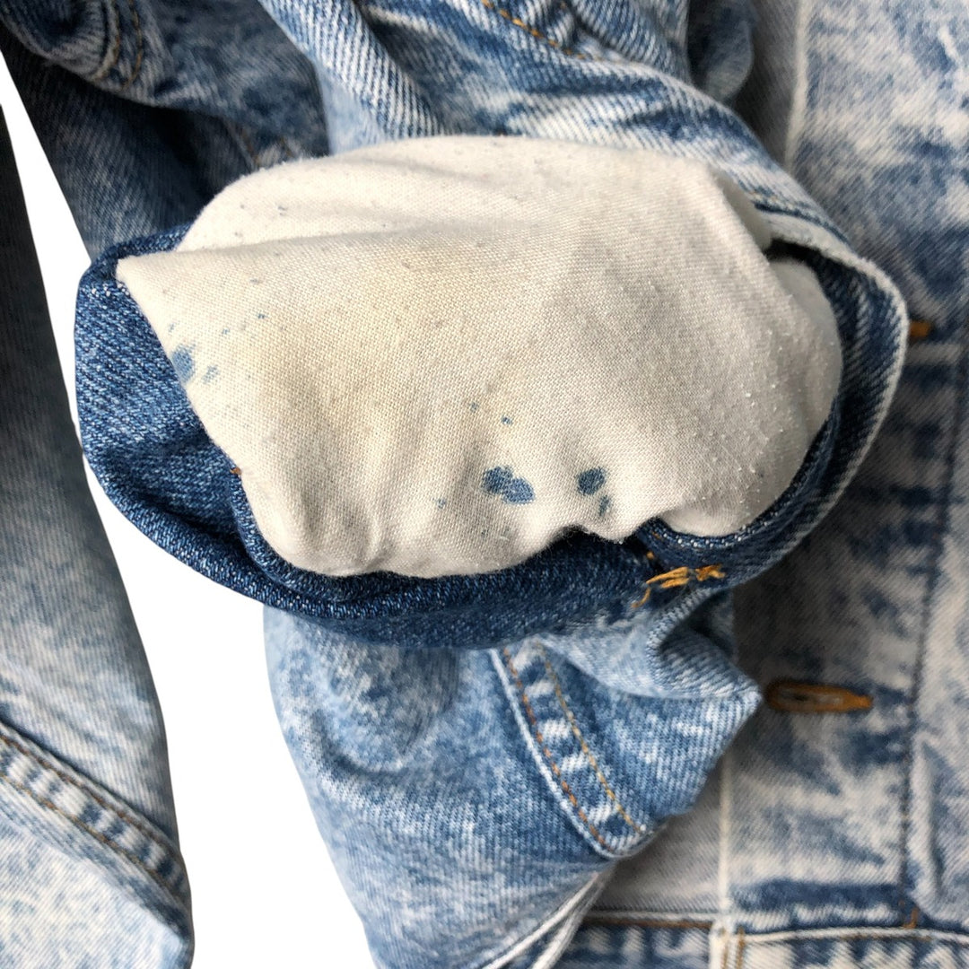90'S Levi's 70507-0219 Chemical Wash Denim Jacket, Made in USA, Men's Size Medium, Vintage cotton blue type Vintage Second Hand
