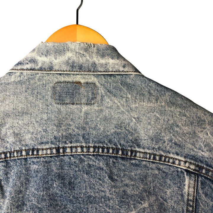 90'S Levi's 70507-0219 Chemical Wash Denim Jacket, Made in USA, Men's Size Medium, Vintage cotton blue type Vintage Second Hand