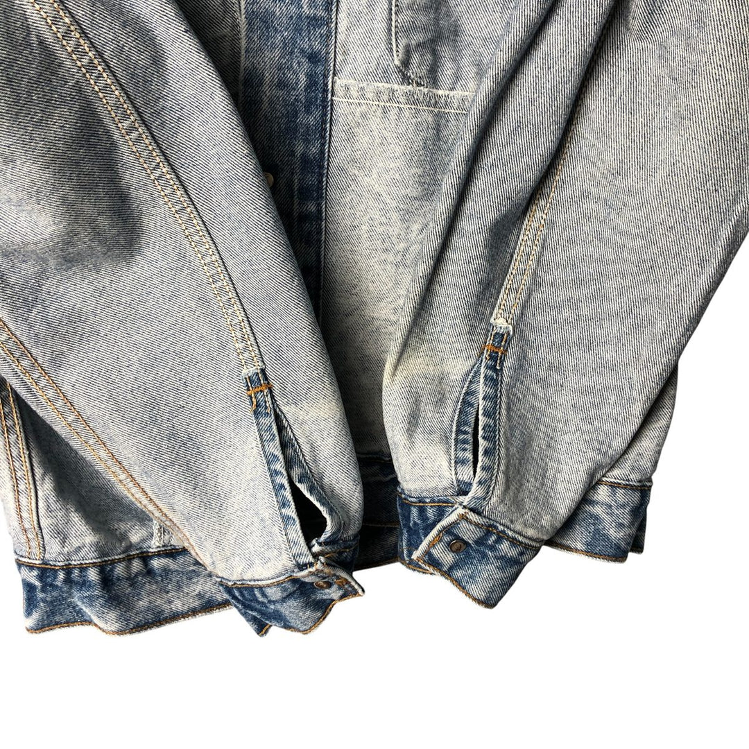 90'S Levi's 70507-0219 Chemical Wash Denim Jacket, Made in USA, Men's Size Medium, Vintage cotton blue type Vintage Second Hand