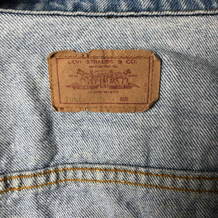 80'S Levi's 70506-0214 denim jacket, denim jacket, made in USA, men's size S, vintage cotton blue type Vintage Second Hand