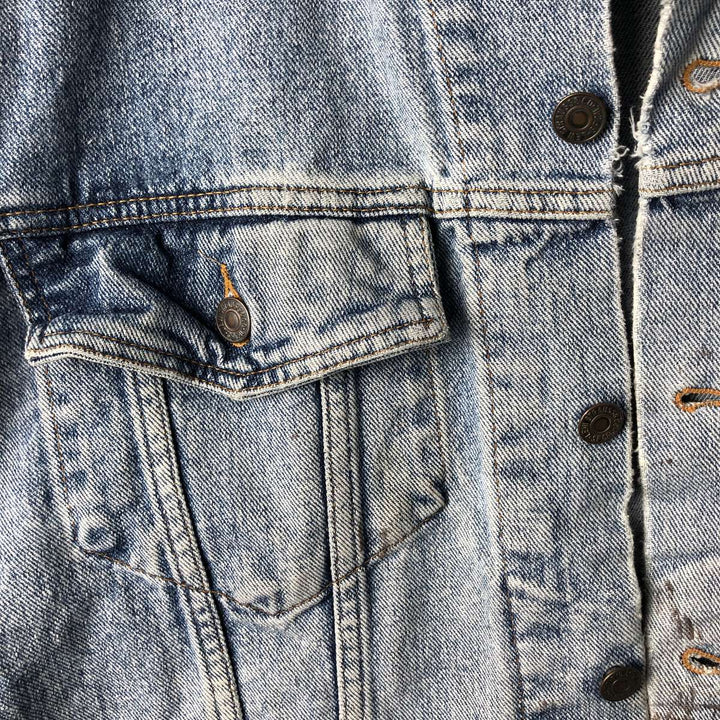 Vintage 1990'S Levi's 70598-4891 Large Patch Denim Jacket, Men's Size L unclear blue type Vintage Second Hand