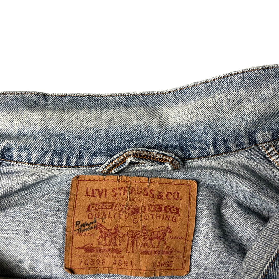 Vintage 1990'S Levi's 70598-4891 Large Patch Denim Jacket, Men's Size L unclear blue type Vintage Second Hand