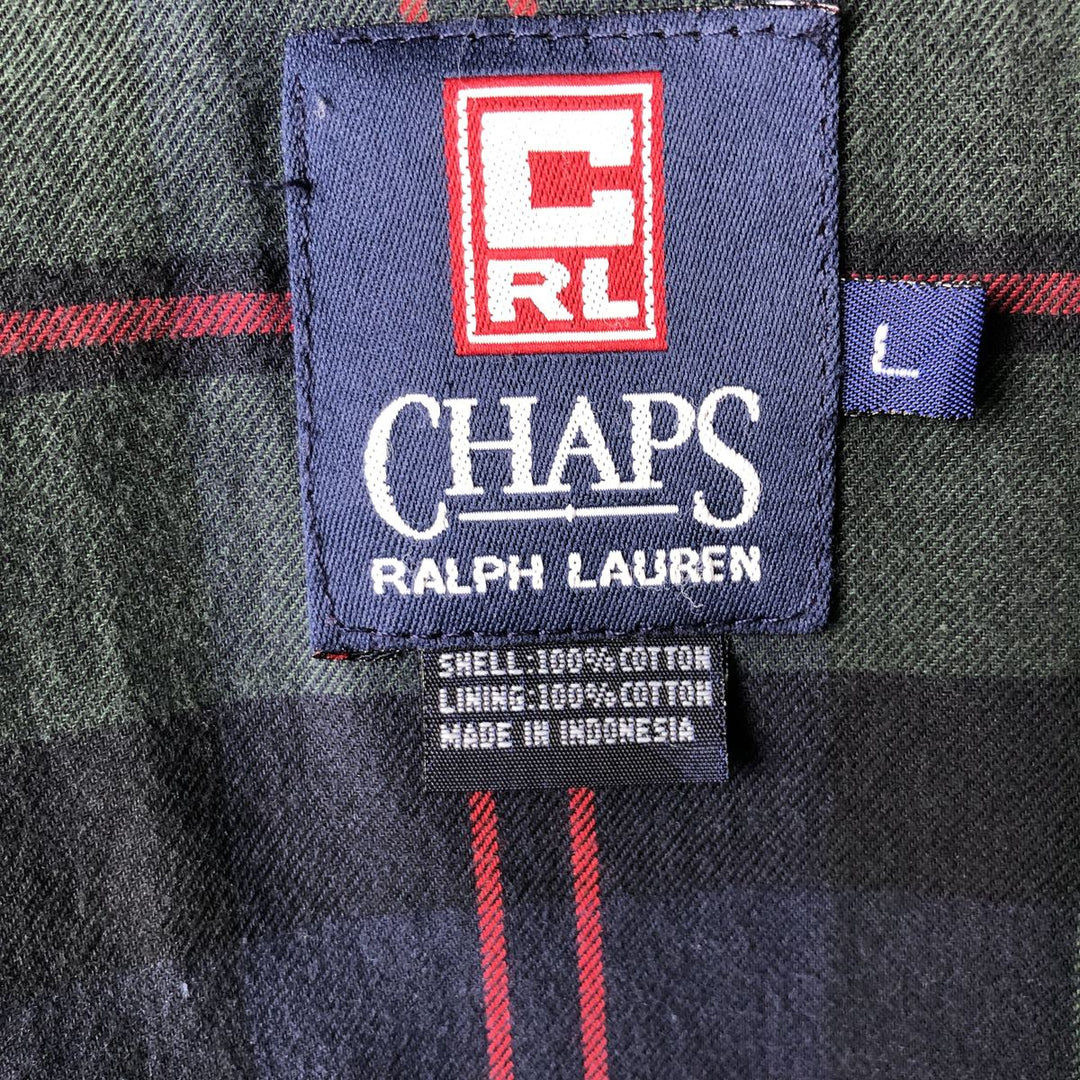 Ralph Lauren CHAPS swing top sports jacket, men's size L cotton green type Vintage Second Hand