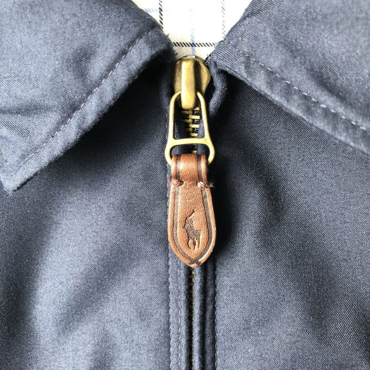 Ralph Lauren POLO RALPH LAUREN Swing Top Sports Jacket Men's S polyester navy blue type Vintage Second Hand