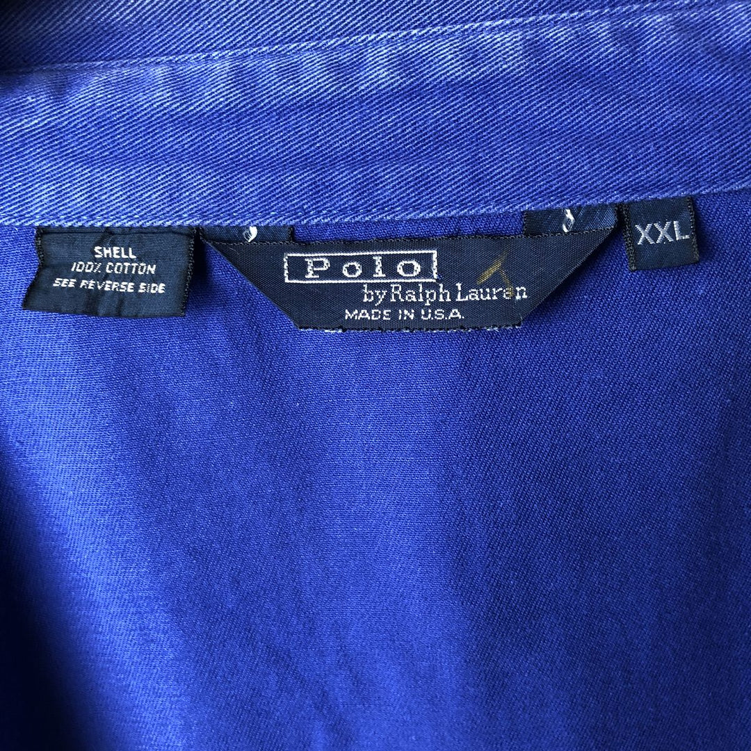 Vintage 90'S Polo by Ralph Lauren swing top sports jacket, made in the USA, men's size XXL cotton blue type Vintage Second Hand