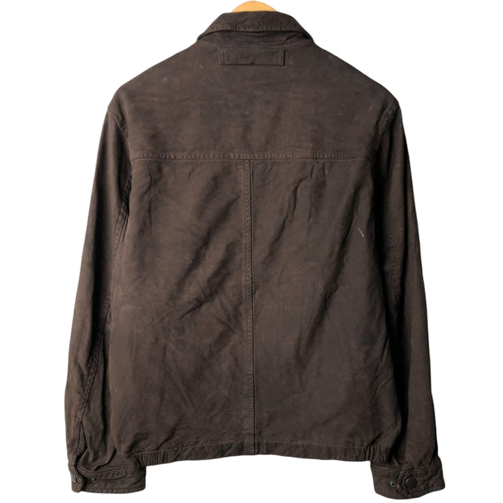 2000'S - NAUTICA Swing Top Leather Blouson, Men's Size M genuine leather brown type Vintage Second Hand