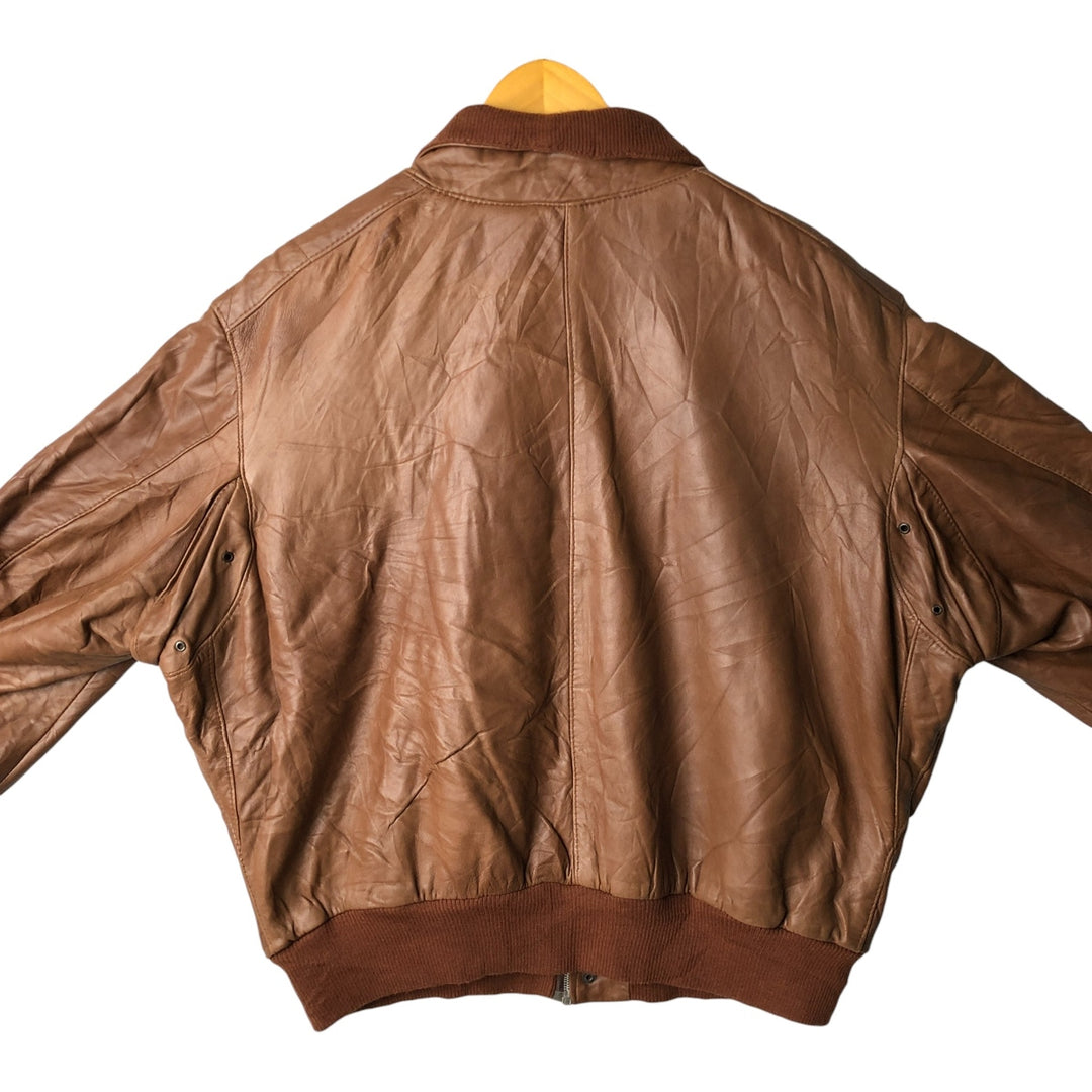 Vintage leather blouson, men's size XL genuine leather brown type Vintage Second Hand