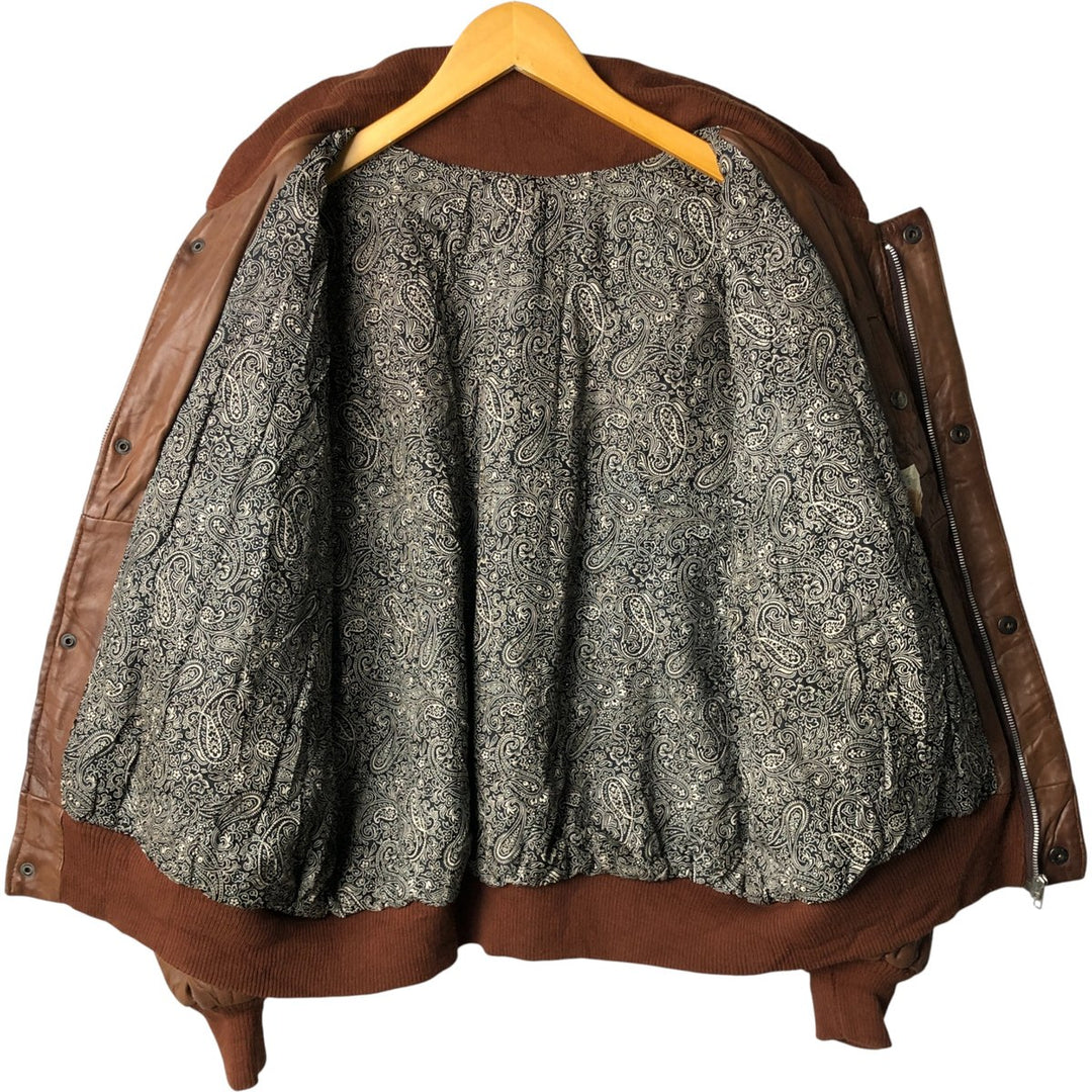 Vintage leather blouson, men's size XL genuine leather brown type Vintage Second Hand