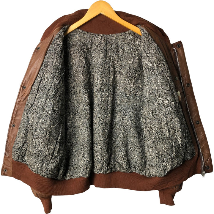 Vintage leather blouson, men's size XL genuine leather brown type Vintage Second Hand