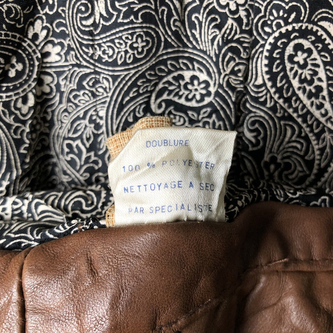 Vintage leather blouson, men's size XL genuine leather brown type Vintage Second Hand