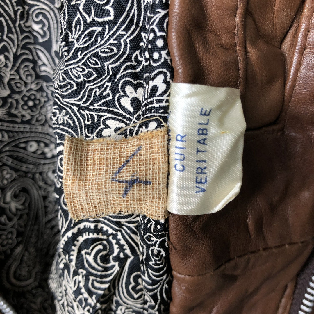 Vintage leather blouson, men's size XL genuine leather brown type Vintage Second Hand