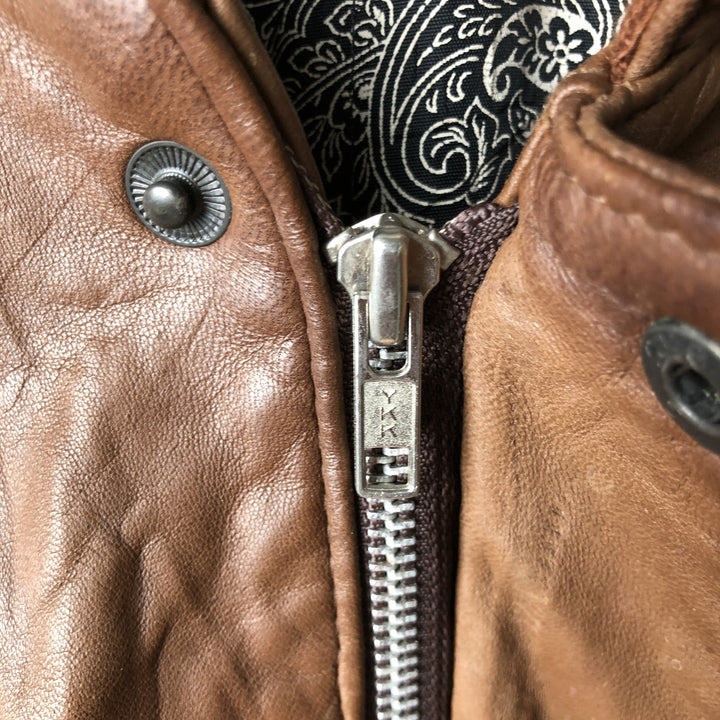 Vintage leather blouson, men's size XL genuine leather brown type Vintage Second Hand