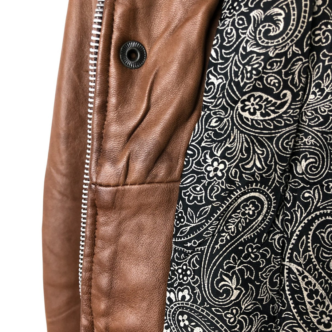 Vintage leather blouson, men's size XL genuine leather brown type Vintage Second Hand