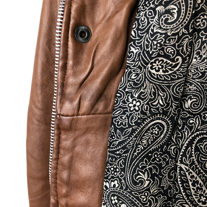 Vintage leather blouson, men's size XL genuine leather brown type Vintage Second Hand