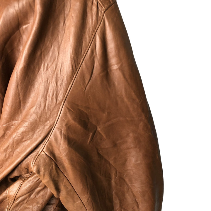 Vintage leather blouson, men's size XL genuine leather brown type Vintage Second Hand