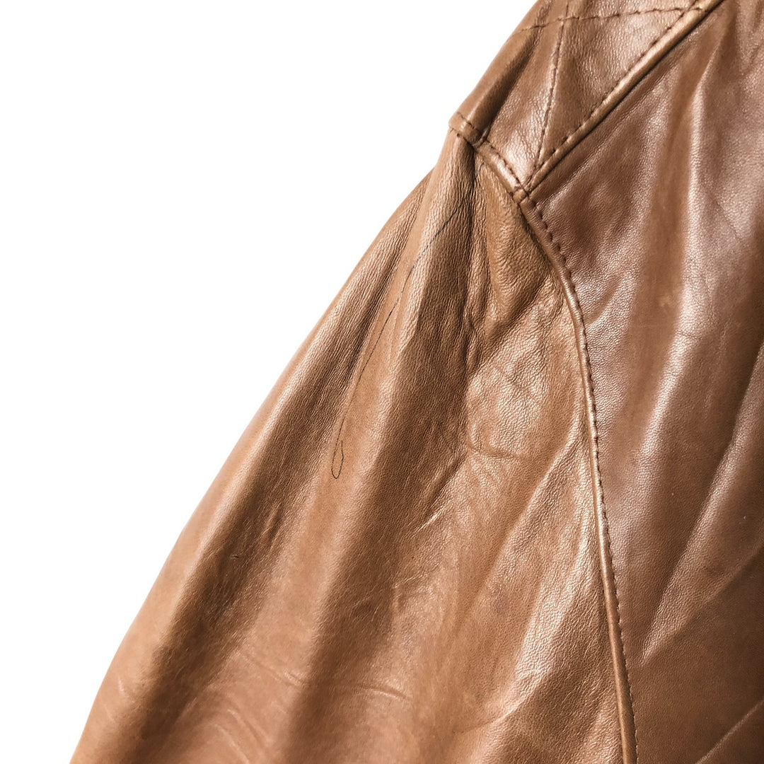 Vintage leather blouson, men's size XL genuine leather brown type Vintage Second Hand