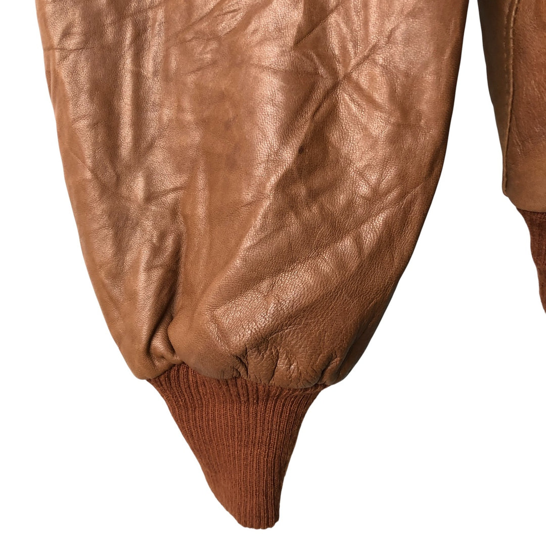 Vintage leather blouson, men's size XL genuine leather brown type Vintage Second Hand