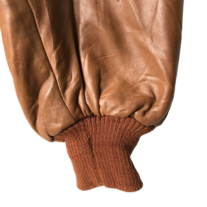 Vintage leather blouson, men's size XL genuine leather brown type Vintage Second Hand