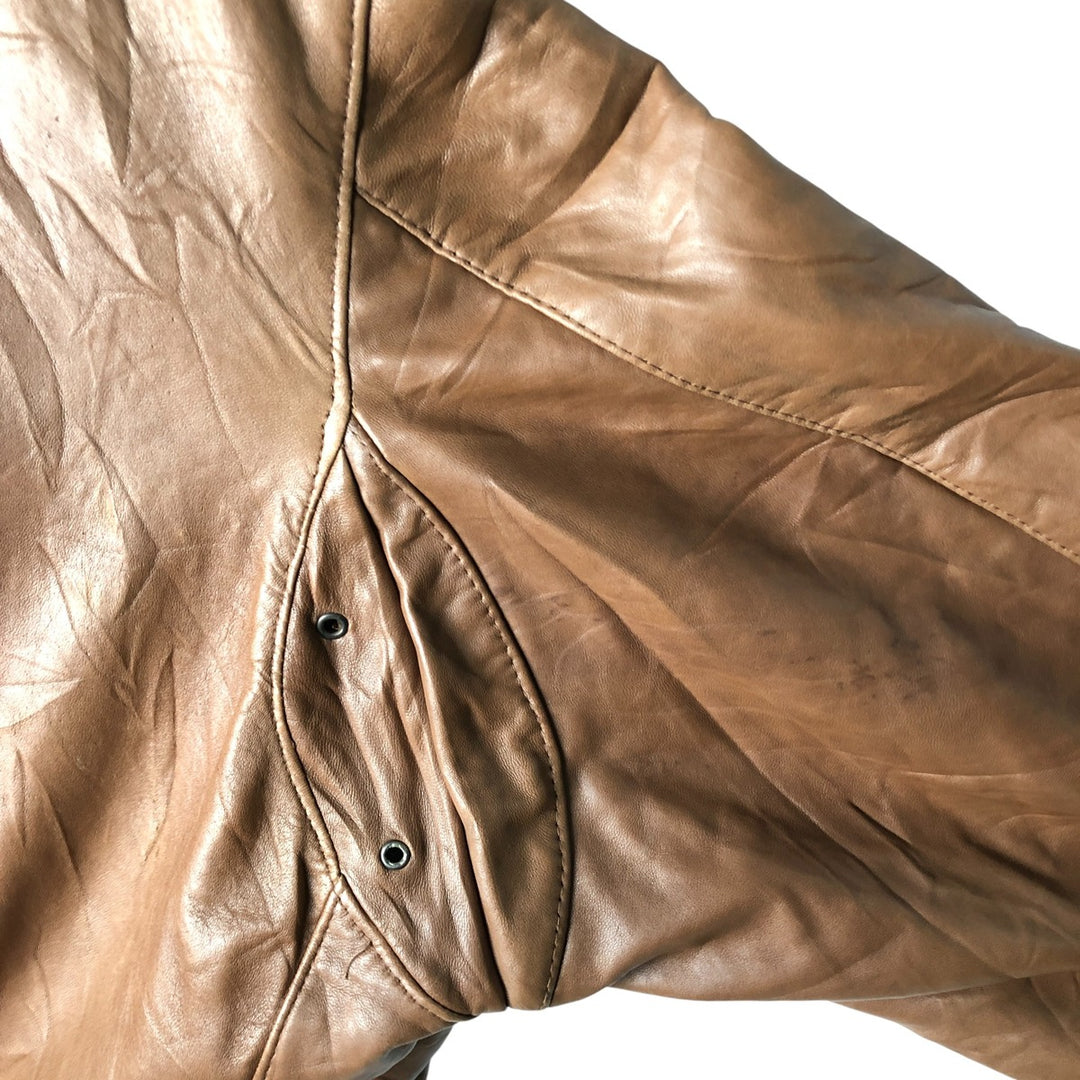 Vintage leather blouson, men's size XL genuine leather brown type Vintage Second Hand