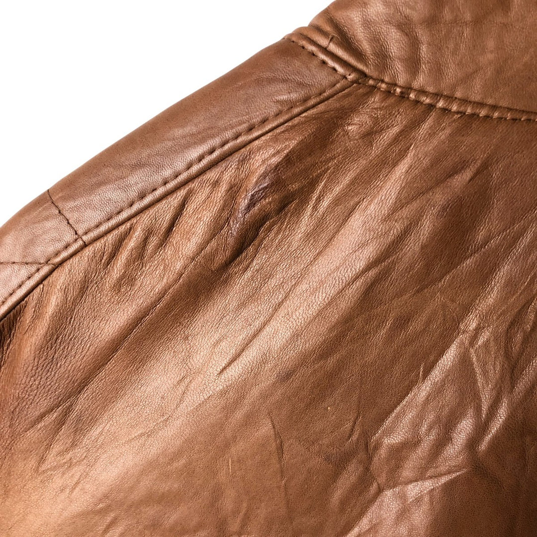 Vintage leather blouson, men's size XL genuine leather brown type Vintage Second Hand