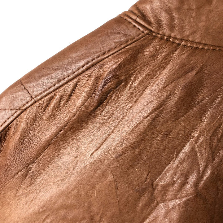 Vintage leather blouson, men's size XL genuine leather brown type Vintage Second Hand