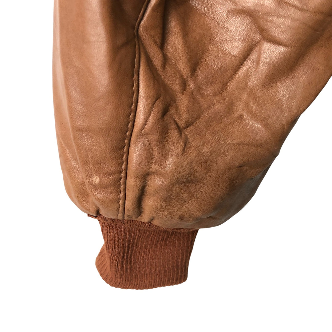 Vintage leather blouson, men's size XL genuine leather brown type Vintage Second Hand