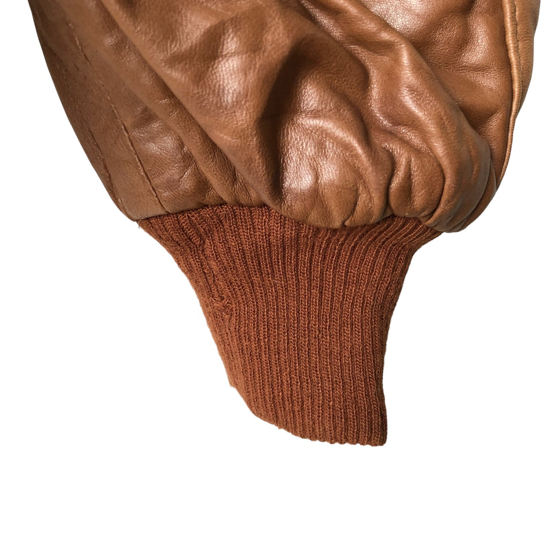 Vintage leather blouson, men's size XL genuine leather brown type Vintage Second Hand