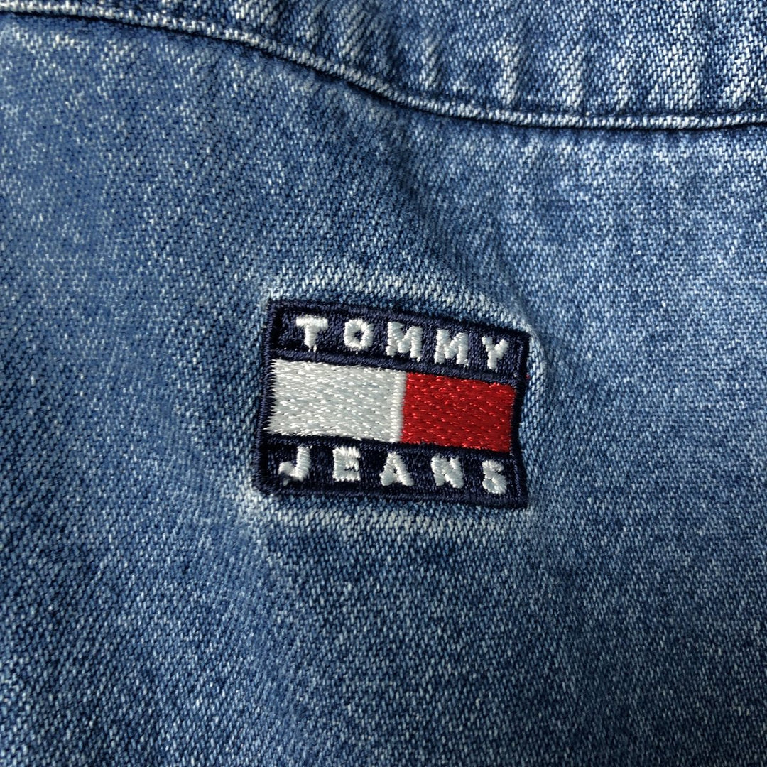 Vintage 90'S Tommy Hilfiger Jeans long-sleeved button-down denim shirt, size M, men's cotton blue type Vintage Second Hand