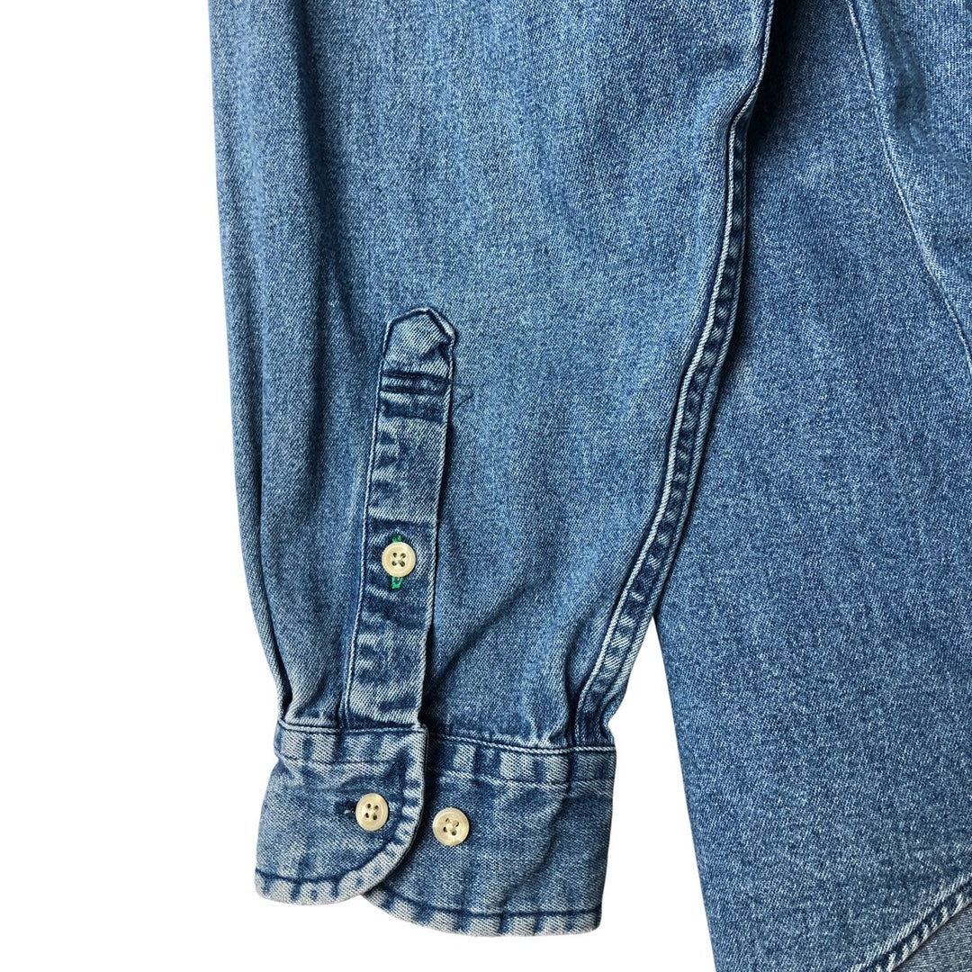 Vintage 90'S Tommy Hilfiger Jeans long-sleeved button-down denim shirt, size M, men's cotton blue type Vintage Second Hand
