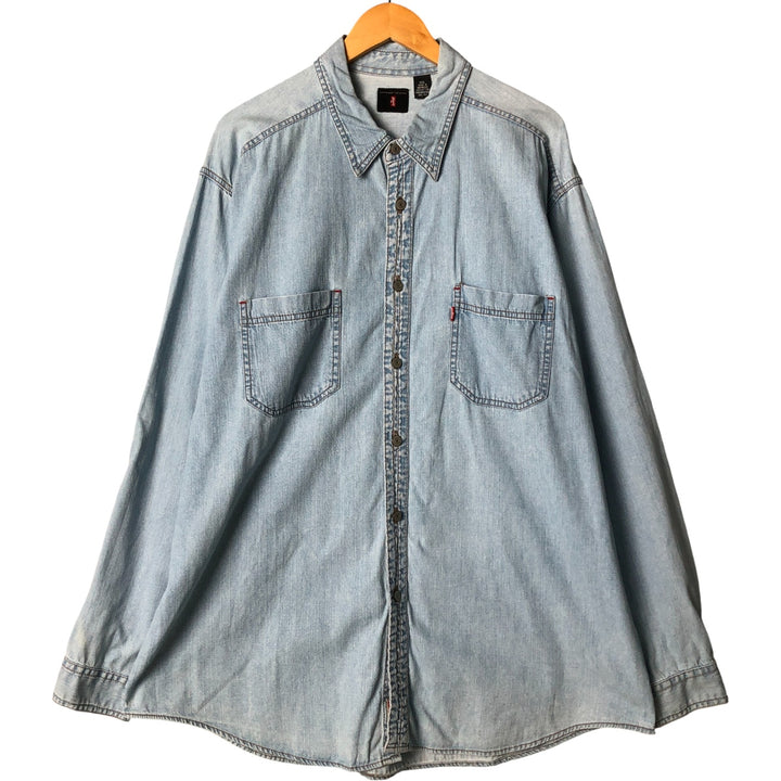 Levi's long-sleeved denim shirt, men's size XXL cotton Blue type light blue Vintage Second Hand