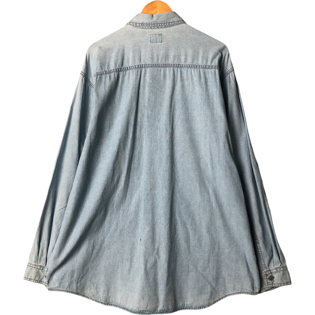 Levi's long-sleeved denim shirt, men's size XXL cotton Blue type light blue Vintage Second Hand