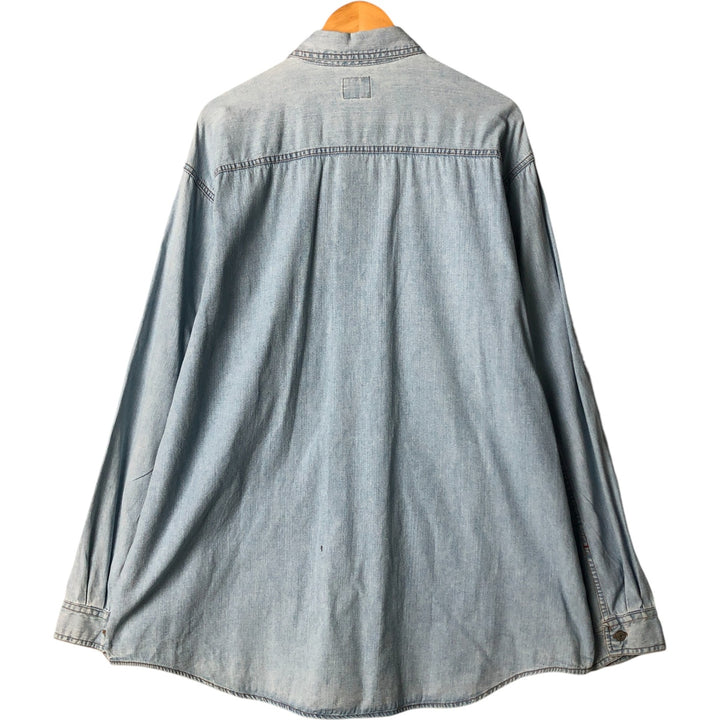 Levi's long-sleeved denim shirt, men's size XXL cotton Blue type light blue Vintage Second Hand
