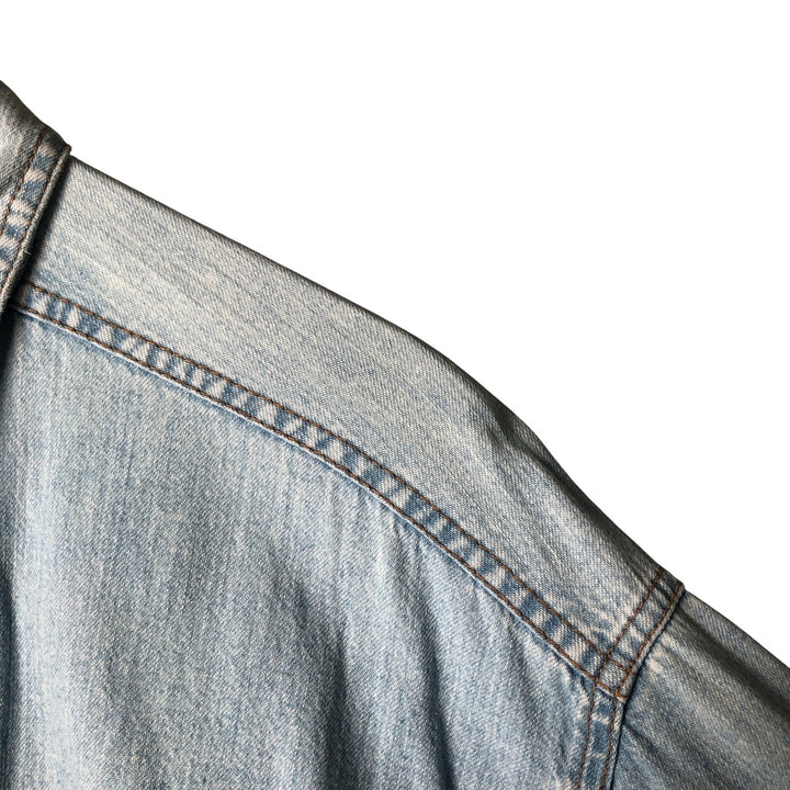 Levi's long-sleeved denim shirt, men's size XXL cotton Blue type light blue Vintage Second Hand
