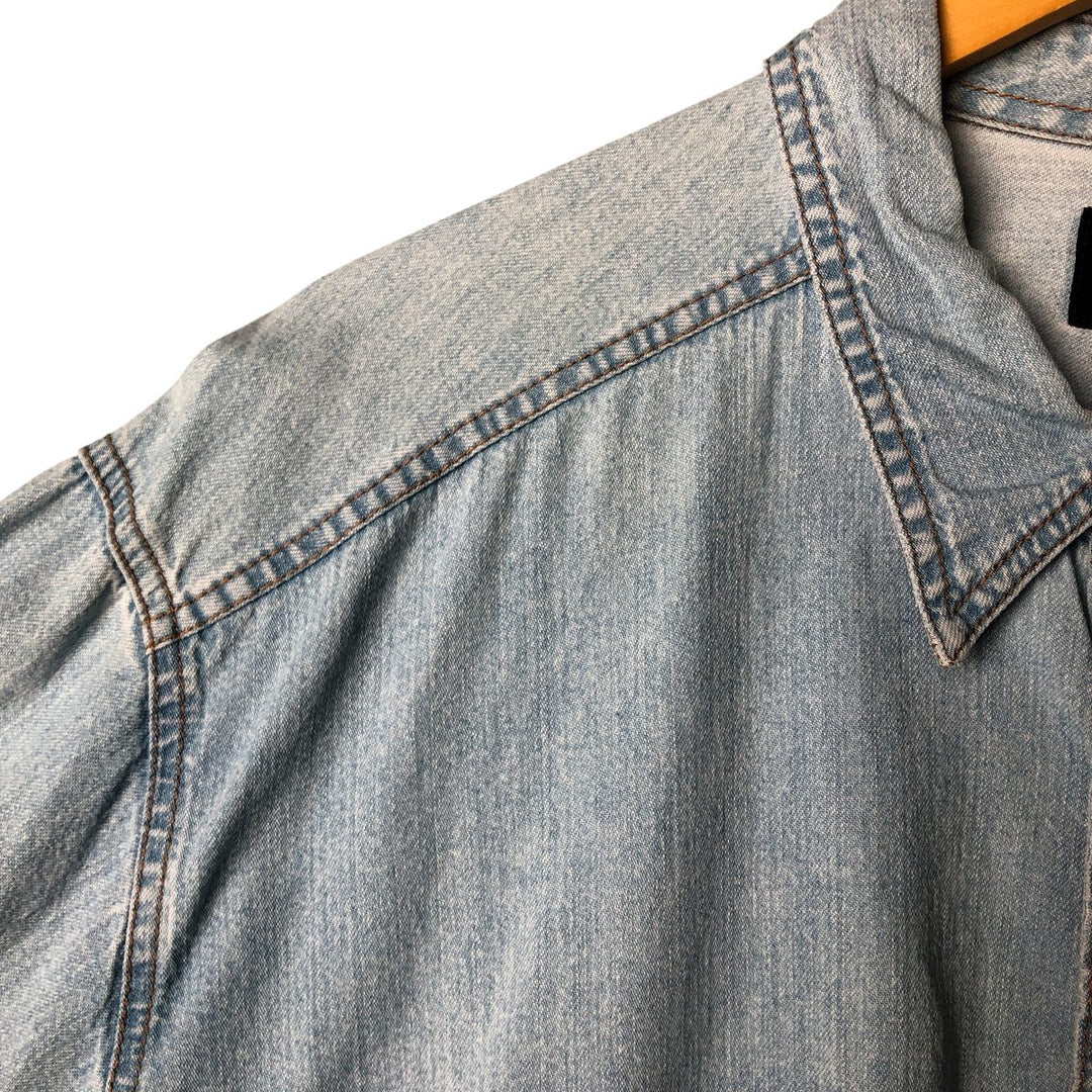 Levi's long-sleeved denim shirt, men's size XXL cotton Blue type light blue Vintage Second Hand