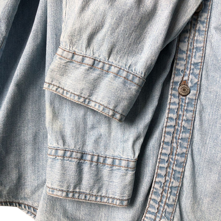Levi's long-sleeved denim shirt, men's size XXL cotton Blue type light blue Vintage Second Hand