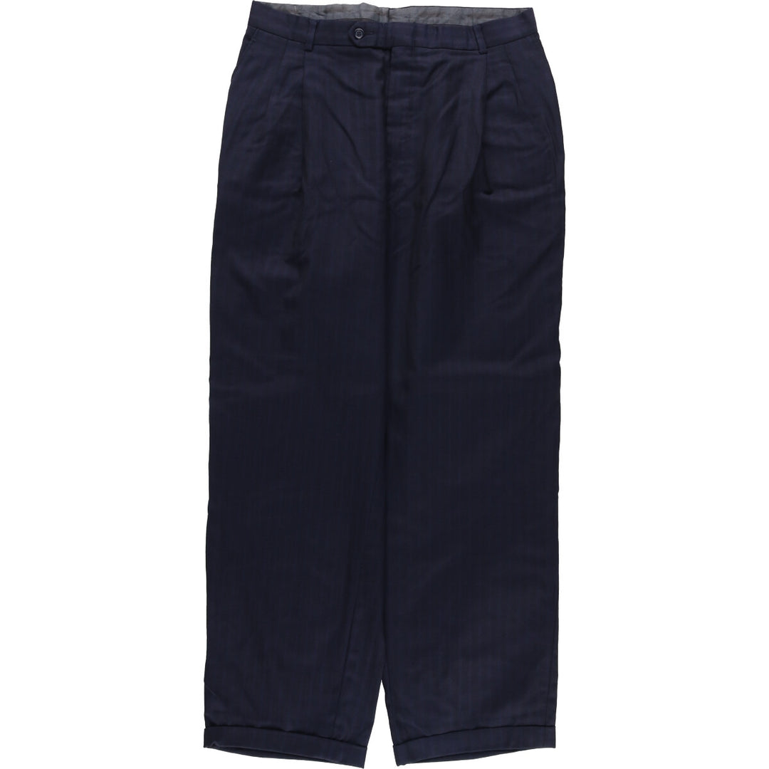 Vintage two-pleat slacks for men, size W33 unclear navy blue type Vintage Second Hand