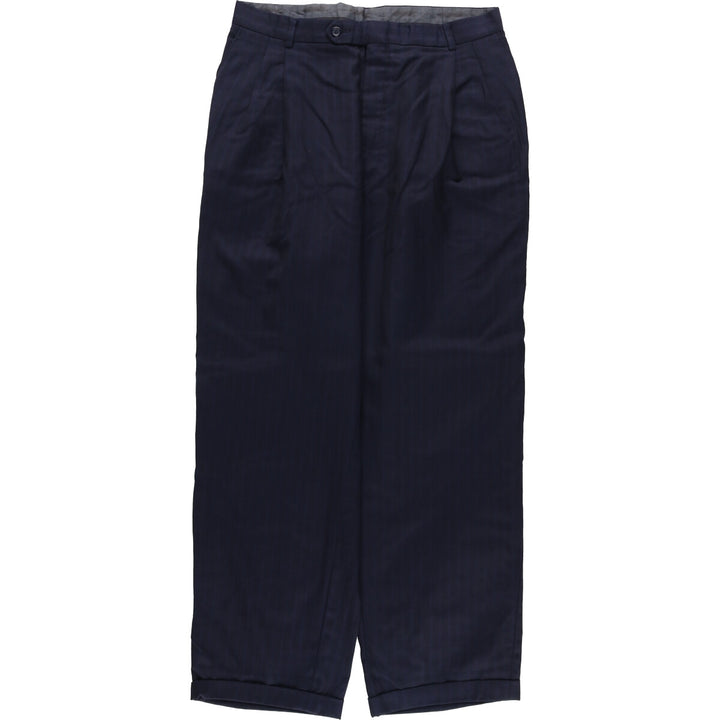 Vintage two-pleat slacks for men, size W33 unclear navy blue type Vintage Second Hand