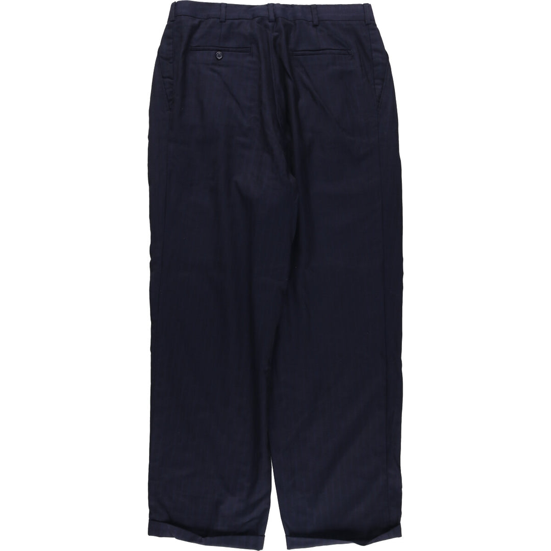 Vintage two-pleat slacks for men, size W33 unclear navy blue type Vintage Second Hand