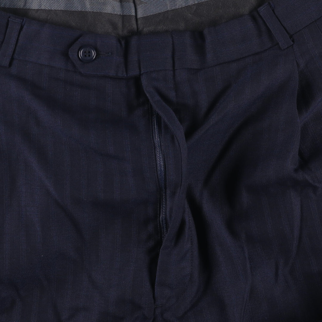 Vintage two-pleat slacks for men, size W33 unclear navy blue type Vintage Second Hand