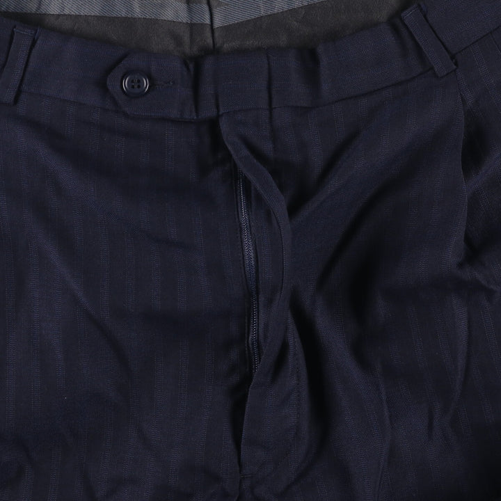 Vintage two-pleat slacks for men, size W33 unclear navy blue type Vintage Second Hand