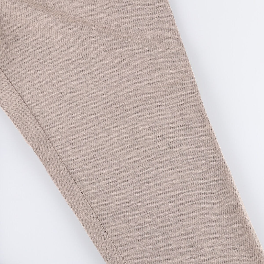 90'S - SAVAVE Two-pleat Linen and Cotton Slacks, Men's, Size 34, Vintage cotton Beige type Vintage Second Hand