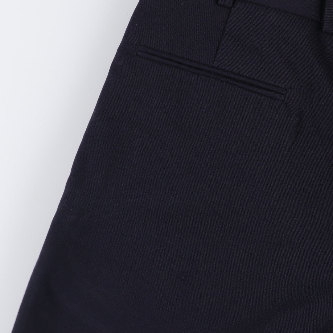 Two-pleat wool pants slacks for men, size W34 wool navy blue type Vintage Second Hand