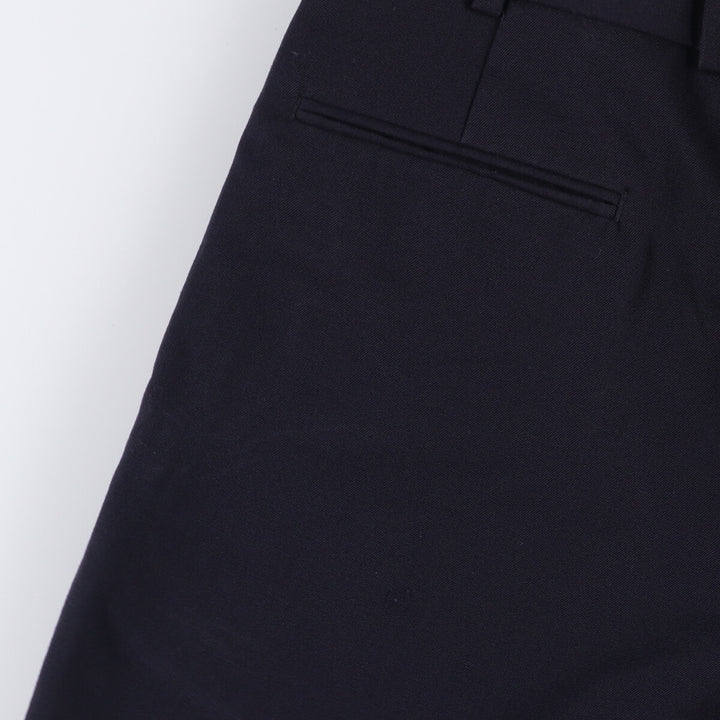 Two-pleat wool pants slacks for men, size W34 wool navy blue type Vintage Second Hand